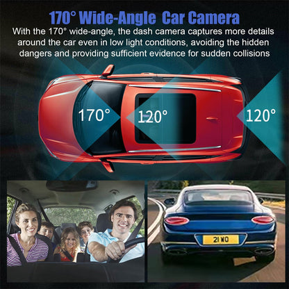 Dash Cam Video Recorder Three Lens Car Camera with Rear View DVR