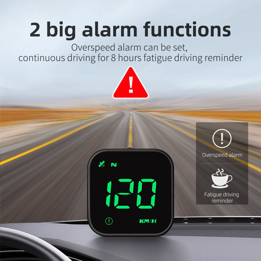 Car Head Up Display 2.5 Inch Screen Digital Clock Compass Speedometer