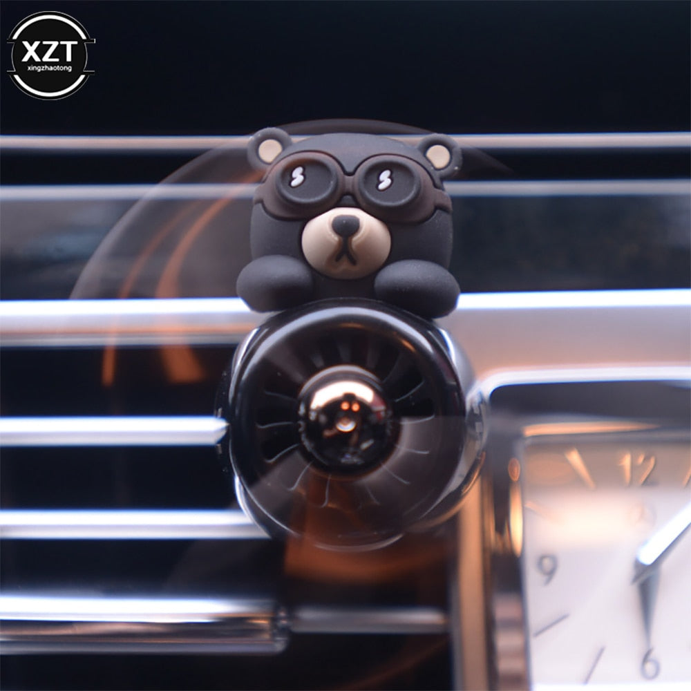 Car Air Freshener Bear Pilot Rotating Propeller Outlet Fragrance