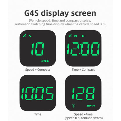 Car Head Up Display 2.5 Inch Screen Digital Clock Compass Speedometer