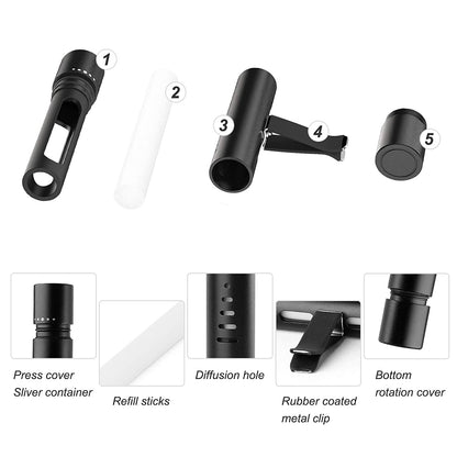 Car Fragrance Custom Vent Clip Cylindrical Essential Oil Car Diffuser