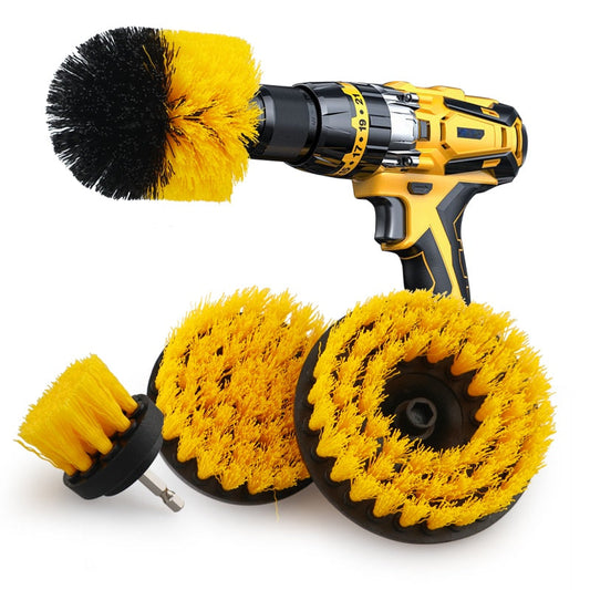 Electric Scrubber Brush Drill Brush Kit Plastic Round Cleaning