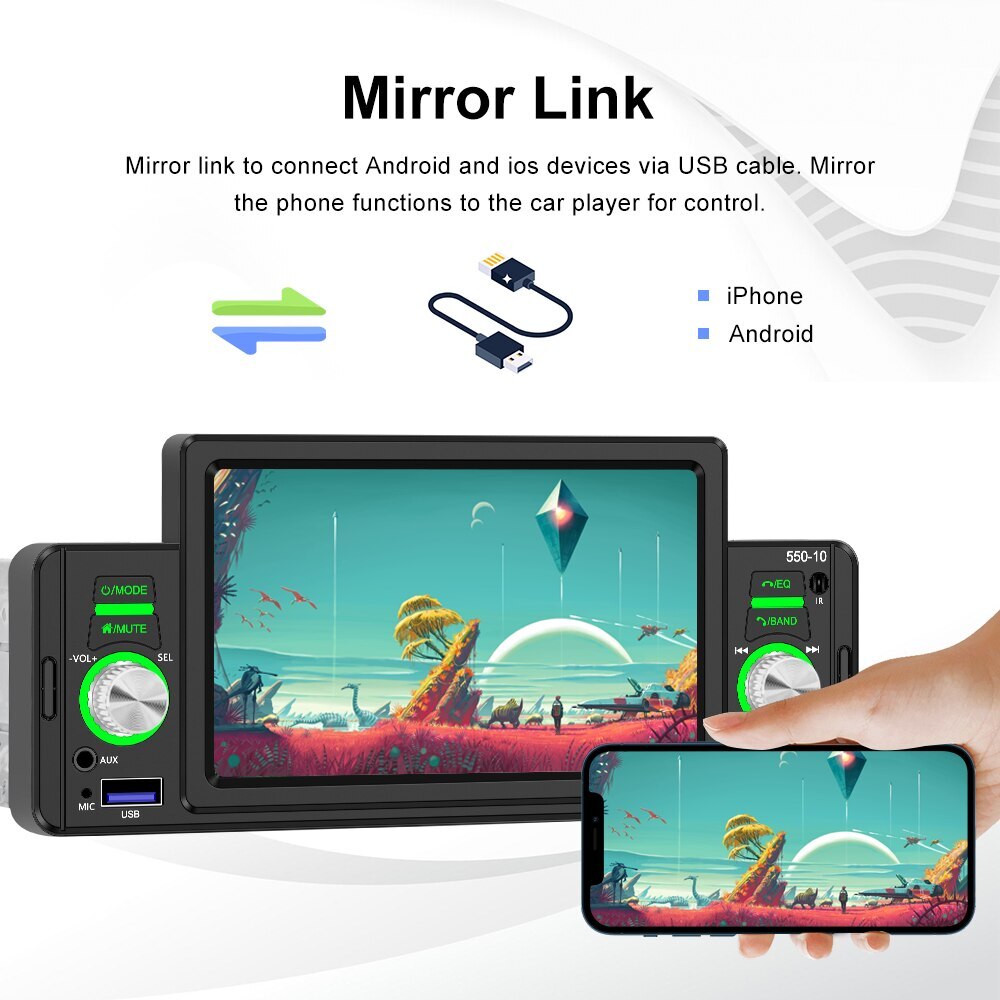 MP5 Car Radio Multimedia Video Player Bluetooth Mirror Link FM