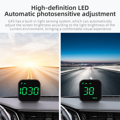 Car Head Up Display 2.5 Inch Screen Digital Clock Compass Speedometer